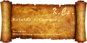 Koletár Csongor névjegykártya