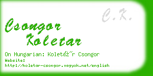 csongor koletar business card